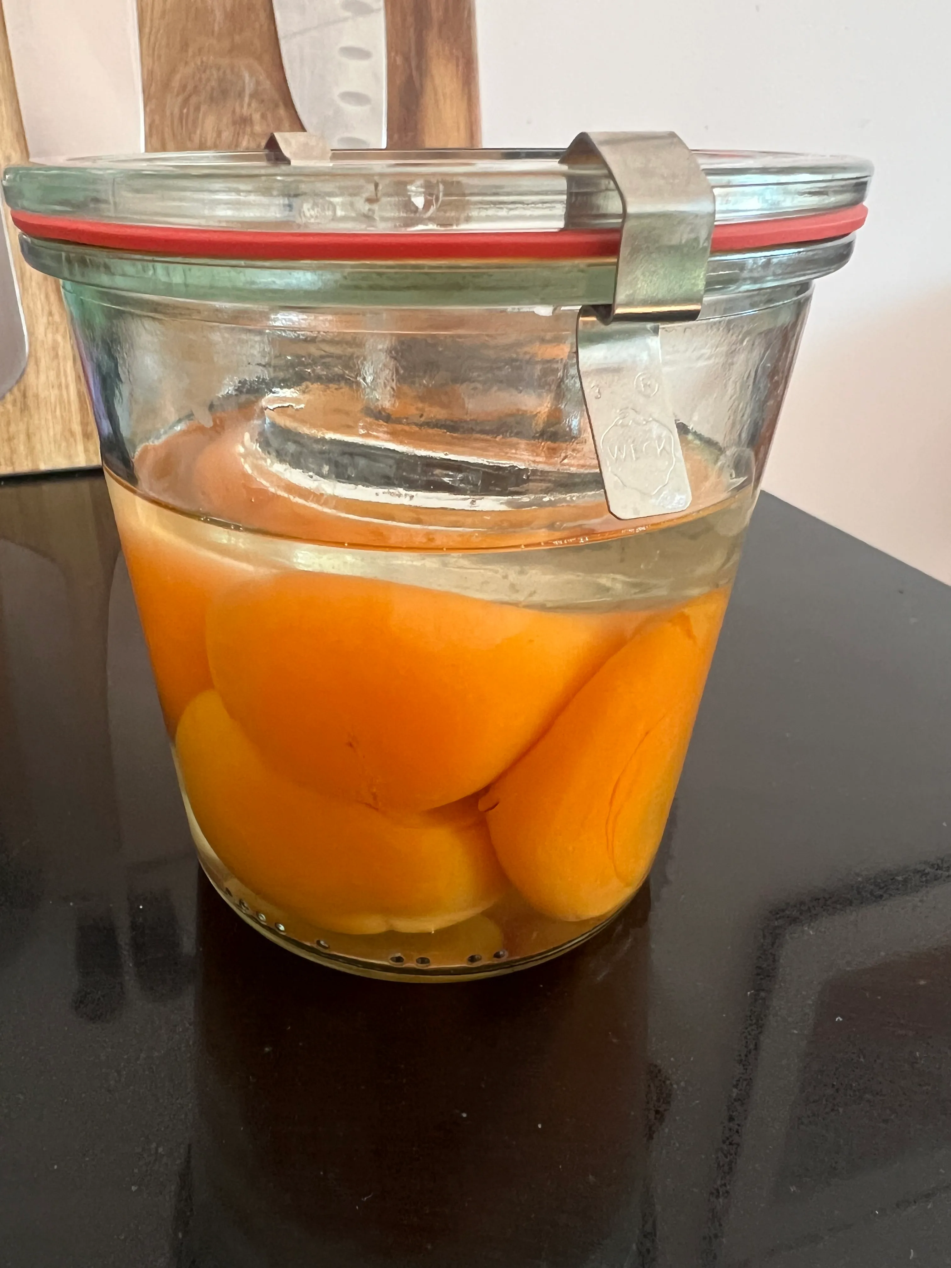 Apricots after a week covered in their own brine